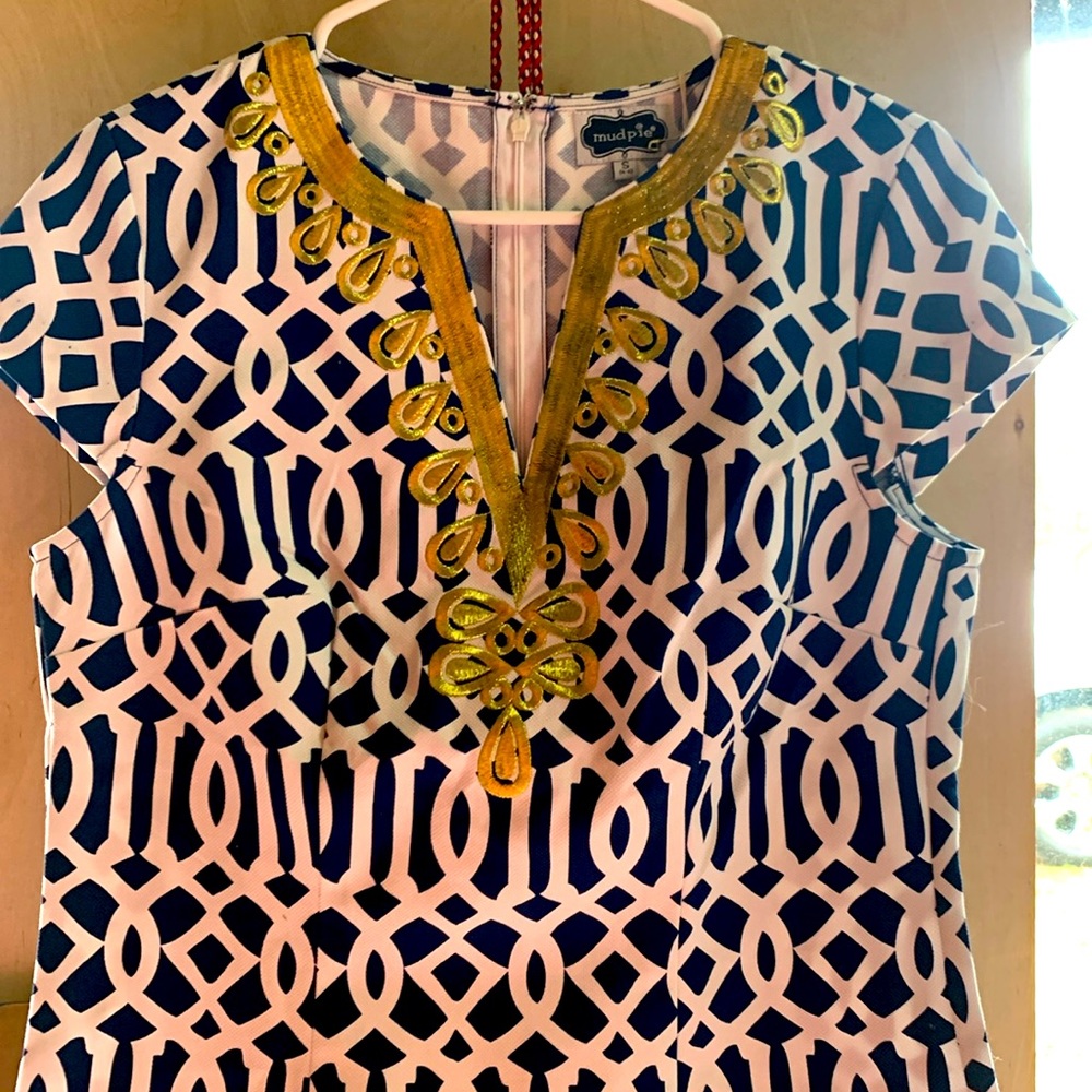 Navy blue, and white Jackie dress no tags size small